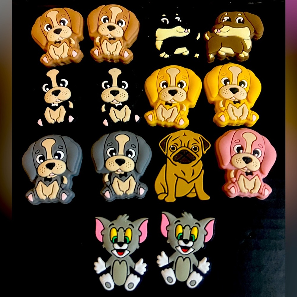 Lot of 14 Dog & Cat Focals For Pens Keychains Wristlets Phone & Bag Charms